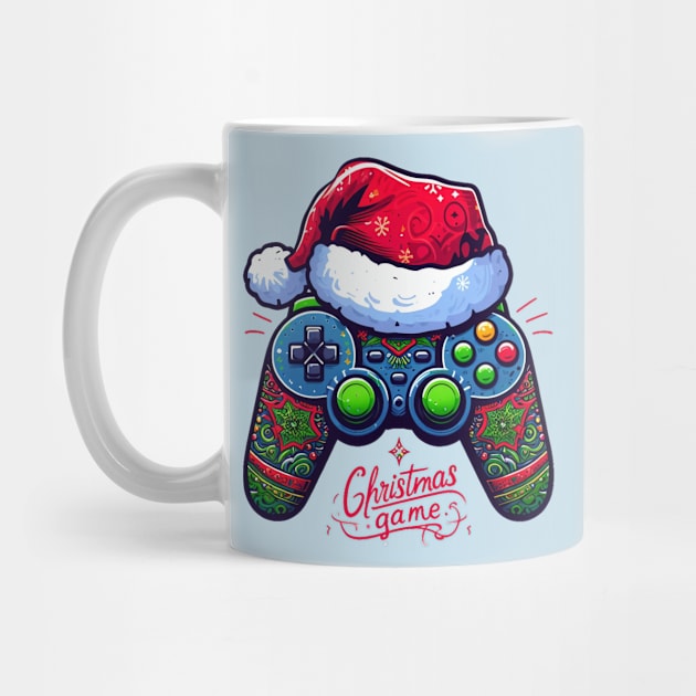 Video Game Controller Christmas Santa Gamer Boys by BukovskyART